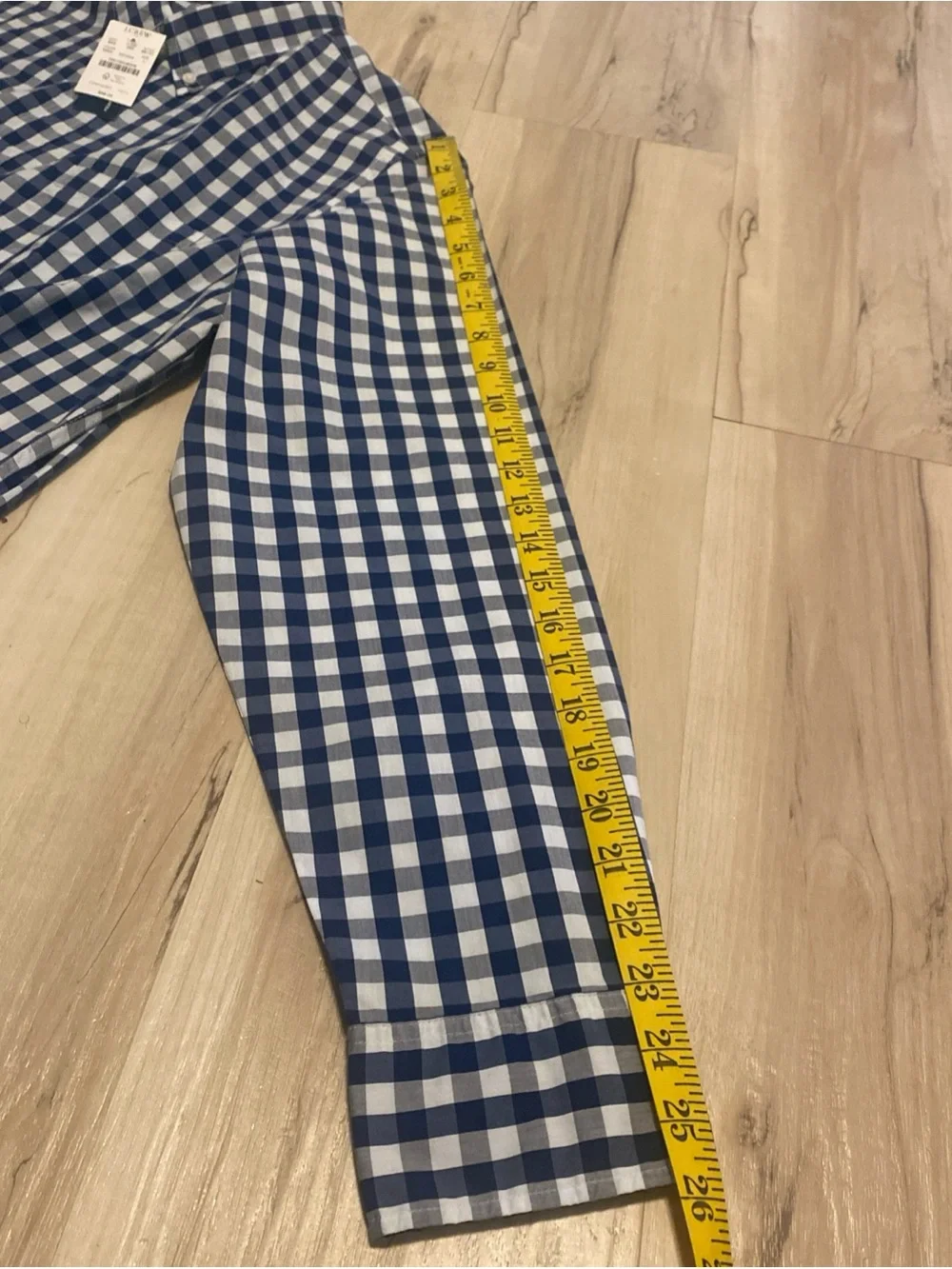 J. Crew Performance Shirt Mens L Large Slim Untucked Blue White Gingham NWT